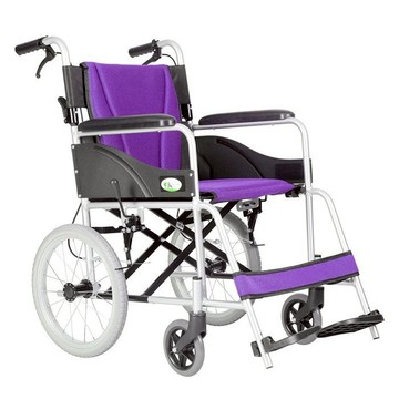 【海夫健康生活館】杏華機械式輪椅 (未滅菌) 日式強化型雙層鋁輪椅 折背固手 16吋後輪 輪椅B款 紫色(JR100S)
