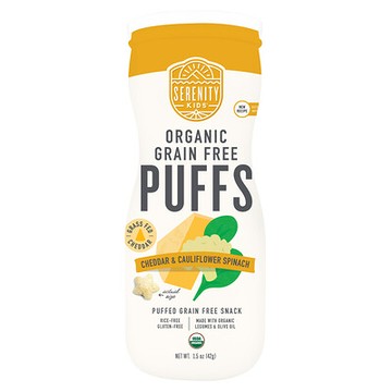 Serenity Kids, Grain Free Puffs，切達乳酪和菠菜，1.5 盎司（42 克）