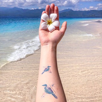 精靈鳥-2入紋身貼紙 原創手繪設計