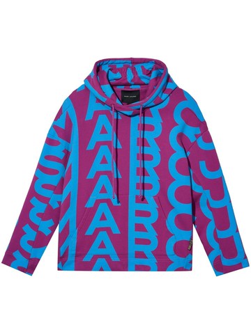 Marc Jacobs - monogram-print oversized hoodie - unisex - Cotton - S - Purple