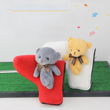 新高爾夫卡通推桿套高爾夫推桿套桿頭保護套GOLF針織毛線5色供選