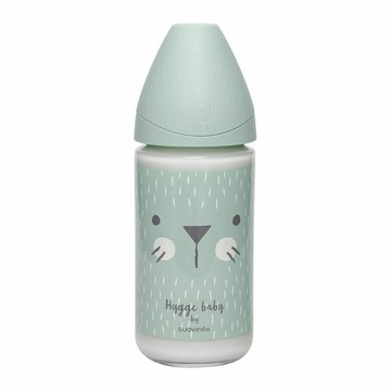 Suavinex 蘇維妮 Hygge 安心玻璃奶瓶 玻璃材質 嬰兒奶瓶  Whisker Mint  240ml  1個