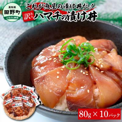 ふるさと納税 田野町 これが魚屋の漬け丼だ!〜ハマチ〜 《訳あり》 80g×10P