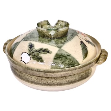 SAJI 佐治陶器 9號深型砂鍋 市松 3.4L 陶瓷材質 日本產  28cm  1個