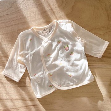 新生嬰兒衣服夏季輕薄透氣薄款綁帶和尚服上衣初生兒寶寶分體夏裝