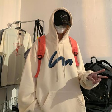 oversize美式重磅衛衣男春秋2024新款上衣寬松慵懶風中山連帽外套