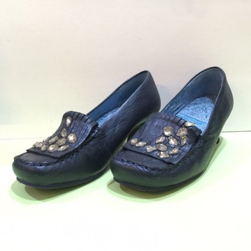 【Macanna麥卡納】高跟鞋-晶鑽藏青藍-深藍-24.5