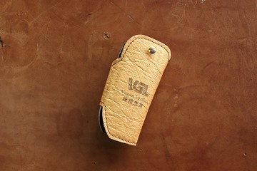 純素植物性鳳梨葉皮革素色鑰匙包