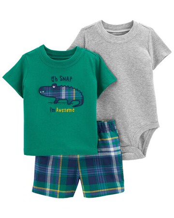 Baby 3-Piece Alligator Little Short Set