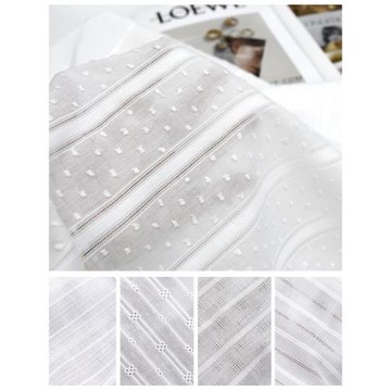 純棉夏季薄款白色提花面料襯衫連衣裙娃衣洋裝可愛小清新繡花布料