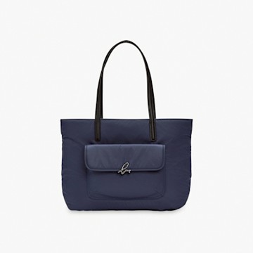 agnes b.Voyage 尼龍托特包(藍)
