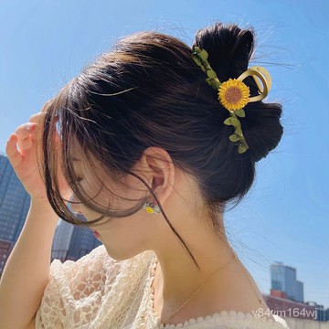 【優選好物】嚮日葵的夏~森係鯊魚夾2022新款高端髮夾女後腦勺大號高級感抓夾jioyh ZZBW