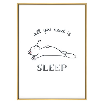 貓的murmur 睡覺 木色  40 x 30cm