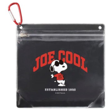 小禮堂 Snoopy 史努比 夾鏈袋造型收納包附扣環 (墨鏡款)