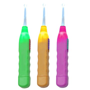 月陽 超值3入3頭多功能LED耳扒鑷子耳勺手電筒 (XY31883)