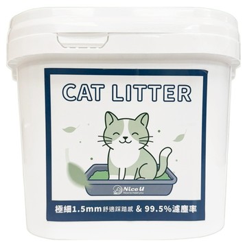 Nice u 毛樂趣 極細酵素消臭豆腐貓砂 1.5mm 18L  綠茶  7.5kg  1桶