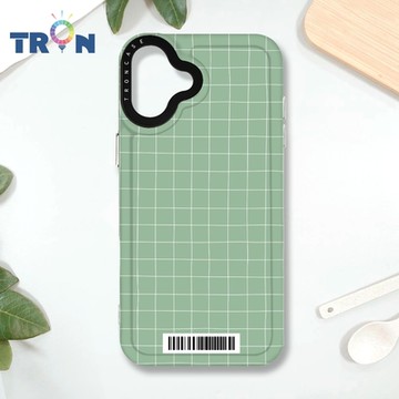 TRON IPHONE 16 PLUS 手繪簡約方格紋A款 防摔 MAGSAFE 磁吸 太空載具殼 透白 手機殼
