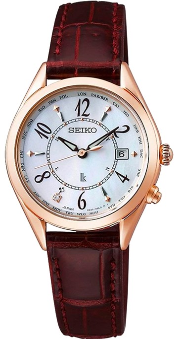 SEIKO 精工錶 LUKIA 系列 太陽能電波鈦金屬錶 1B35-0AA0U(SSQV078J)-28mm-白貝皮革【刷卡回饋 分期0利率】【APP下單點數13倍送】