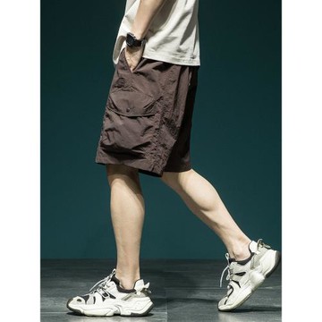 夏季冰絲工裝短褲男美式潮流寬松薄款速干五分褲子透氣休閑運動褲