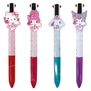 小禮堂 Sanrio 三麗鷗 造型四色原子筆 0.5mm (Cupid) Kitty 美樂蒂 酷洛米