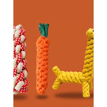 狗狗耐咬玩具磨牙繩狗咬繩寵物拔河結繩幼犬比熊泰迪小型犬狗繩結