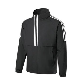 三條杠立領夾克男春秋季寬松學生拼色運動外套戶外防風防水沖鋒衣