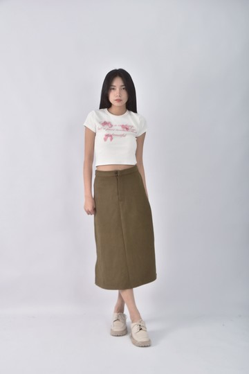 (L) 【作珩私服】mercci22質感素面綠色長裙