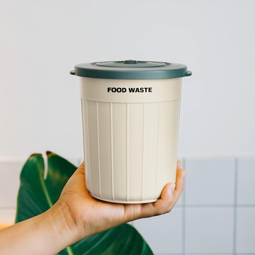 Normal Life 強力密封迷你冷凍廚餘桶 暖灰色 1個 132*122*144mm  132 x 122 x 144mm