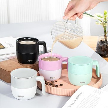 簡約咖啡杯辦公帶手柄馬克杯艾可思馬卡龍色時尚保溫隨手杯杯子