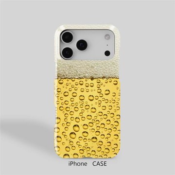 夏日啤酒仿真氣泡iPhone16promax簡約12半包適用于蘋果14硬殼手機殼潮13