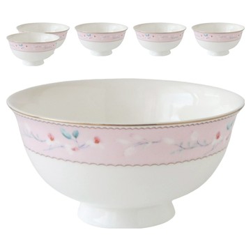 JUST HOME 艾莉絲高級骨瓷4.5吋飯碗6件組 8622-18B  1套  白色