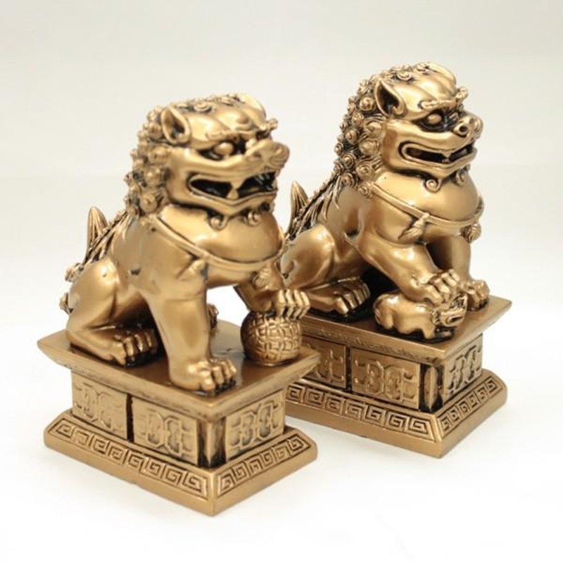金属製 唐獅子 置物／風水・開運インテリア 開運 獅子 置物 風水 玄関 狛犬 風水グッズ 開運グッズ 魔除け