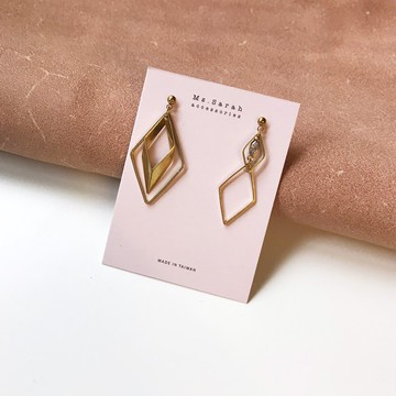 黃銅耳環_華麗午夜(可改夾)