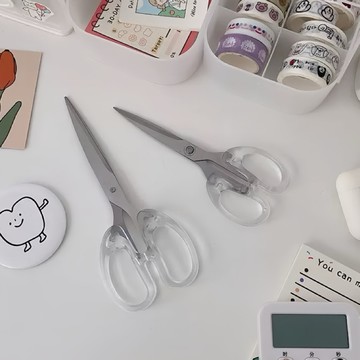 Burrito．隔日配｜顏值爆棚! 簡約風透明文具剪刀｜居家剪刀 小剪刀 文具 學生剪刀 開箱刀