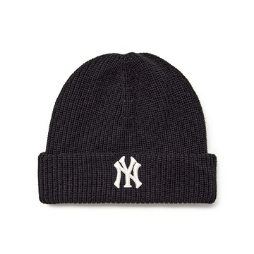 聖誕節快樂🎄【韓國MLB】NY保暖針織毛帽-經典黑色 MLB紐約洋基隊小logo 秋冬禦寒保暖帽子 堆堆帽 毛線帽 秋冬帽 New Era情侶帽 情人交換禮物 女友送禮 男生同學禮物 朋友交換禮物