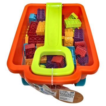 BATTAT 科育感統玩具 樂部落積木拖車 BT4539Z 18個月以上適用  南瓜  1個