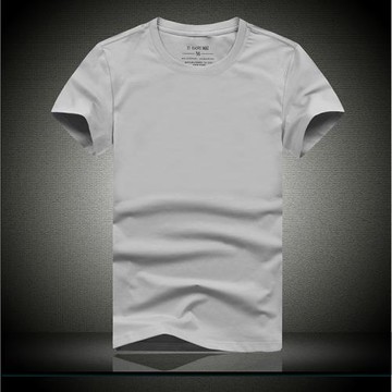 春夏季新款圓領修身百搭純色純棉短袖T恤 男士潮流青年半截袖衣服