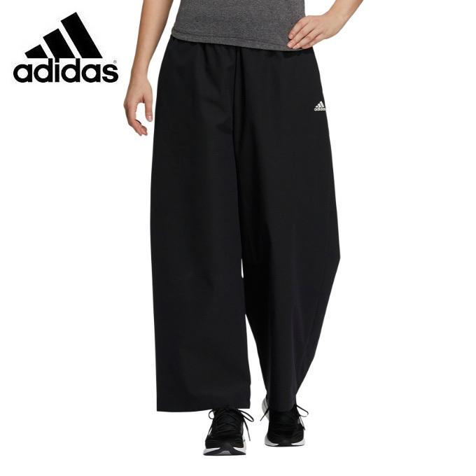 えみおわす　ダーツパンツ　黒 アディダス ロングパンツ レディース PRSVE ウーブンワイド
