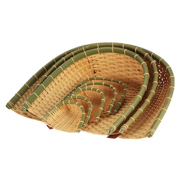 仿竹編簸箕圓筲箕竹匾竹篩子竹制品圓形手工家用晾曬米篩過濾篩