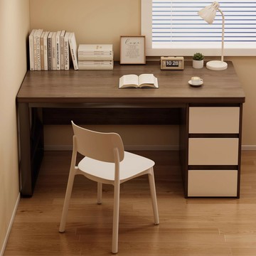 【含稅/免運】 臺式電腦桌子帶抽屜家用書桌臥室學生學習桌出租屋簡易長條辦公桌