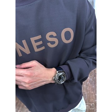 E7th.厚磅英字假兩件大學T-深灰(E7SB55302309)