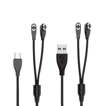 【ibits】MDD Shokz 骨傳導耳機充電線 一分二 4針+2針 USB Type-C接頭 100CM