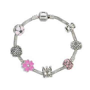 串珠手鍊 手環-時尚百搭鑲鑽飾品甜美粉色情人節生日禮物女配件73kc262【獨家進口】【米蘭精品】