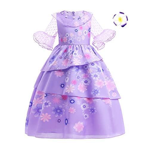  CCJRLM Encanto dress Mirabel dress encanto,Isabella encanto  costume for girls Cosplay Dress Up With Glasses Earrings : Toys & Games