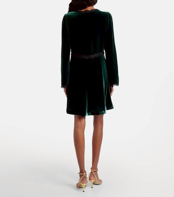 Rixo Macie lace-trimmed velvet minidress