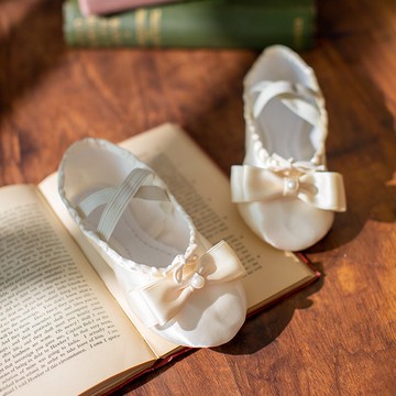 Aterlier Ballet 女童緞帶珍珠芭蕾舞鞋  20.0cm  象牙白