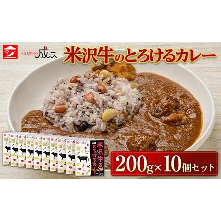 ふるさと納税  米沢牛のとろけるカレー （200g×10個セット） 山形県 南陽市 1798 山形県南陽市