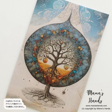 已售出 3 件⭐️《生命之樹 Tree of Life》☘️中古復古繪本風格 可放錢包的插畫 藝術卡片 塑膠製