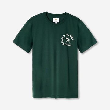 傘LOGO印花圓領短袖T-Shirt - 墨綠色