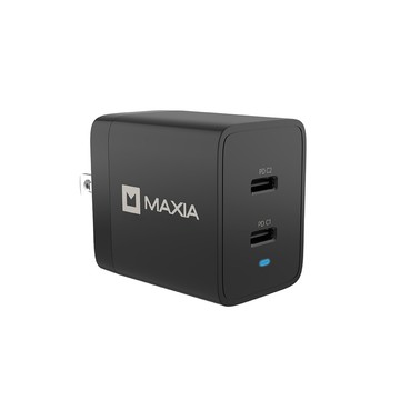 MAXIA 氮化鎵GaN 47W雙孔USB-C充電器-黑/白(支援iPhone17/16快充/MPC-A47W)